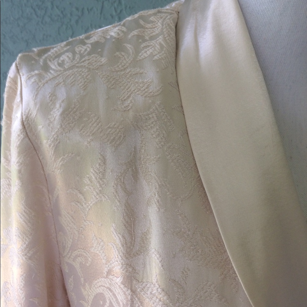 Vintage Ivory Satin Dress with a Paisley Satin Jacket